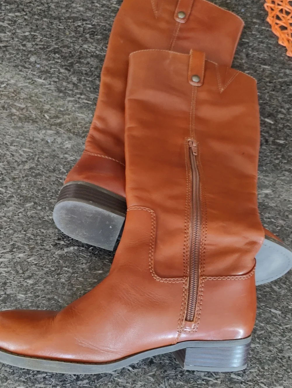 Women's Tall Leather Riding Boots - Cognac Brown